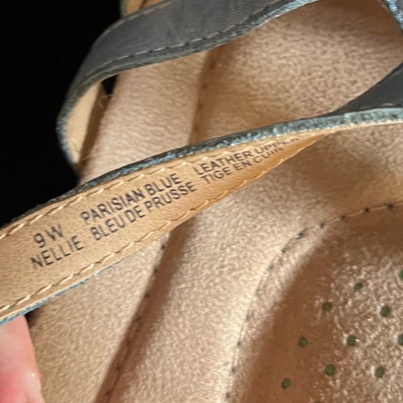 Earth Origins Nellie Persian Blue Leather Mary Jane Sandals Women’s 9W - Picture 2 of 9